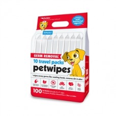 Petkin Germ Removal 10 Travel Pack (100s), 5579, cat Wet Wipes, Petkin, cat Grooming, catsmart, Grooming, Wet Wipes