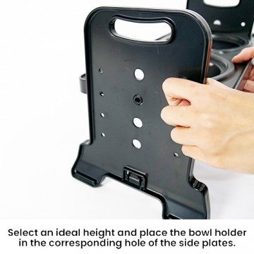 Plouffe Anti-Slip Adjustable Elevated Double Bowl Pet Feeder Black Small