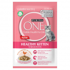 Purina One Wet Food Pouch Healthy Kitten 85g, 11521663, cat Wet Food, Purina, cat Food, catsmart, Food, Wet Food