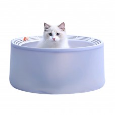 Rubeku Litter Box  Frosted Anti-Splash Round Potty Blue, 84754091, cat Litter Pan, Rubeku, cat Housing Needs, catsmart, Housing Needs, Litter Pan