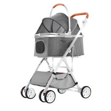 Rubeku Pet Stroller BNDC w/Carrier (8009A) Grey, 8009A-Grey, cat Bags / Carriers, Rubeku, cat Accessories, catsmart, Accessories, Bags / Carriers