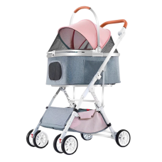 Rubeku Pet Stroller BNDC w/Carrier (8009A) Pink, 8009A-Pink, cat Bags / Carriers, Rubeku, cat Accessories, catsmart, Accessories, Bags / Carriers