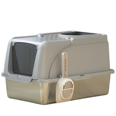 Rubeku Litter Box Hooded Stainless Steel Grey, CS2023000547, cat Litter Pan, Rubeku, cat Housing Needs, catsmart, Housing Needs, Litter Pan