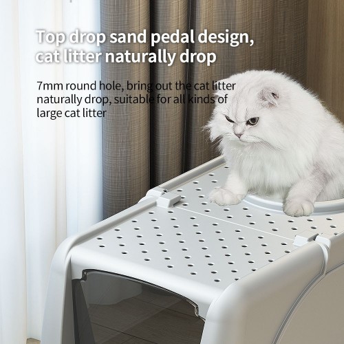 Rubeku Litter Box Hooded Stainless Steel Grey | CatSmart Singapore