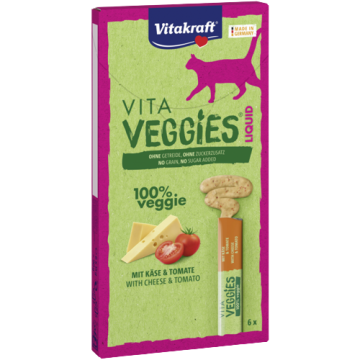 Vitakraft Cat Treats Vita Veggies Liquid Cheese & Tomato (6x15g) 2 packs