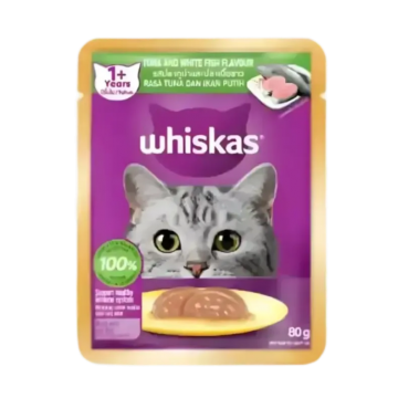 Whiskas Pouch Tuna and White Fish 80g Pack (28 Pouches)