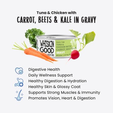 WhiskinGood Wellness Solutions Tuna & Chic w/Carrot, Beets & Kale Gravy 70g