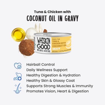 WhiskinGood Wellness Solutions Tuna & Chic w/Coconut Oil Gravy 70g (24 cans)
