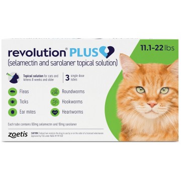 Zoetis Revolution Plus Selamectin (11.1 - 22lbs) Green Box Zoetis Revolution Plus Selamectin (11.1 - 22lbs) Green Box