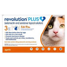Zoetis Revolution Plus Selamectin  (5.6 - 11lbs) Orange Box, 130735, cat Special Needs, Zoetis, cat Health, catsmart, Health, Special Needs