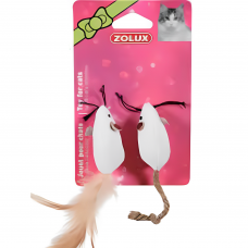 Zolux Toy Canvas Mouse Pack of 2  White, 580130, cat Toy, Zolux, cat Accessories, catsmart, Accessories, Toy