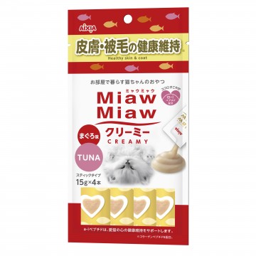 Aixia Miaw Miaw Creamy Tuna (Healthy Skin & Coat) 15g x 4's ( 3 Packs)