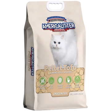 America Litter Natural Cat Tofu Pellets Unscented 10L America Litter Natural Cat Tofu Pellets Unscented 10L