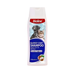 Bioline Shampoo Glossy for Cats & Dogs 250ml, 2409, cat Shampoo / Conditioner, Bioline, cat Grooming, catsmart, Grooming, Shampoo / Conditioner