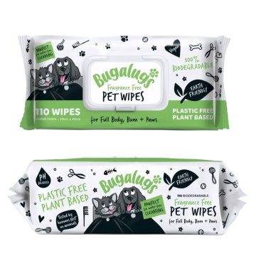Bugalugs Pets Wipes Fragrance Free Biodegradable (110 pcs)