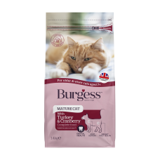 Burgess Mature Cat 7+ Years Old Turkey & Cranberry 1.4kg, B69, cat Dry Food, Burgess, cat Food, catsmart, Food, Dry Food
