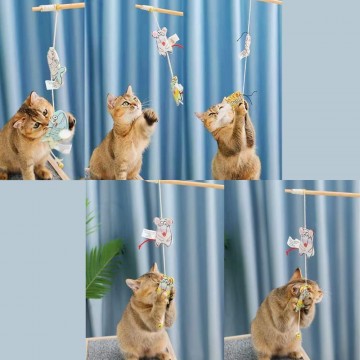 AFP Toy Catoon Wand Butterflies with Catnip