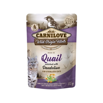 Carnilove Pouch Quail w/Dandelion for Sterilized 85g (4 packs)