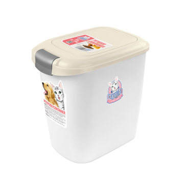 Catidea Luxury Single Open Petfood Container 15kg Cream