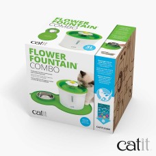 Catit Flower Fountain Combo and Placemat with Stainless Steel Dish 3L