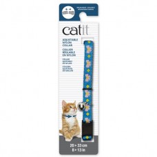 Catit Adjustable Nylon Collar with Rivets Blue with Pink Bows, 55186, cat Collar / Leash / Muzzle, Catit, cat Accessories, catsmart, Accessories, Collar / Leash / Muzzle