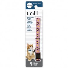 Catit Adjustable Nylon Collar with Rivets Pink with Purple Bows