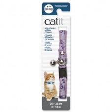 Catit Adjustable Nylon Collar with Rivets Pink with Purple Hearts