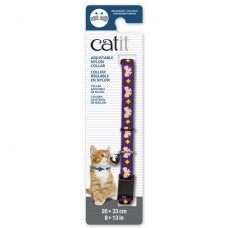 Catit Adjustable Nylon Collar with Rivets Purple with Pink Bows