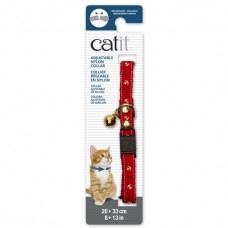 Catit Adjustable Nylon Collar with Rivets Red Nautical