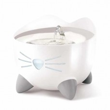 Catit Pixi LED Stainless Steel Water Fountain White 2.5L, 43720, cat Water Fountain, Catit, cat Accessories, catsmart, Accessories, Water Fountain