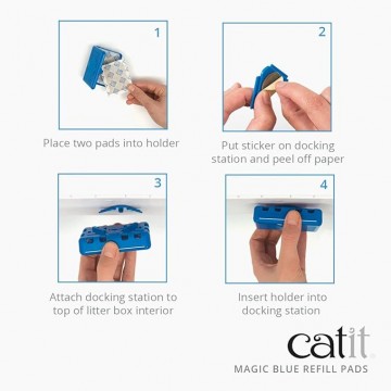 Catit Litter Box Refills Magic Blue Non-Toxic Filter Pad (6pcs)