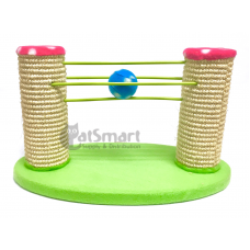 Cattyman Scratcher Double Posts with Rope Connection Ball