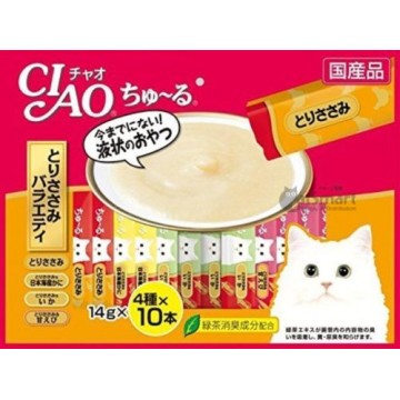 Ciao Chu ru Chicken Fillet Variety with Added Vitamin and Green Tea Extract 14g x 40pcs