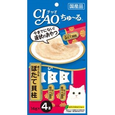 Ciao Chu ru White Meat Tuna and Scallop with Added Vitamin and Green Tea Extract 14g x 4pcs