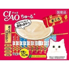 Ciao Chu ru Tuna Variety with Added Vitamin and Green Tea Extract 14g x 40pcs Series I (3 Packs)
