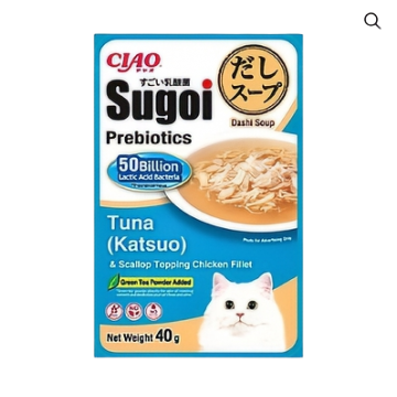 Ciao Sugoi Pouch Soupy Tuna Katsuo w/Scallop & Chic Fillet 40g x16