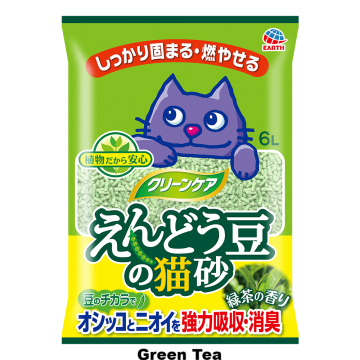 Earth Pet Green Pea Clumping Cat Litter Green Tea 6L  (2Packs)