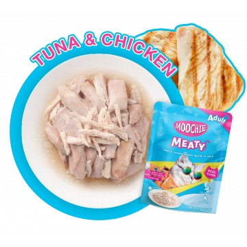 Moochie Pouch Meaty Tuna & Chicken Breast In Jelly x12