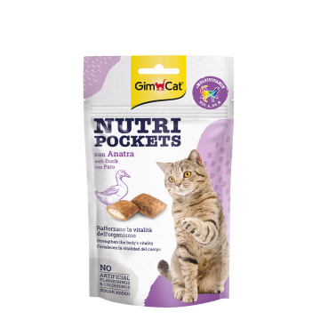 GimCat Snack Nutri Pockets With Duck 60g (3 Packs)
