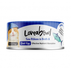 Loveabowl Grain-Free Tuna Ribbons in Broth With Quail Egg 70g 