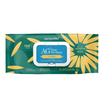 Nurture Pro Pet Wipes AG+ Silver Coconut 100 sheets x2