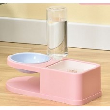 Tom Cat Pakeway Square Met Round Food And Water Bowl Pink, 643750, cat Food & Water Dispenser / Container  / Covers, Tom Cat , cat Accessories, catsmart, Accessories, Food & Water Dispenser / Container  / Covers