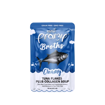 Pramy Pouch in Broth Creamy Tuna Flakes Plus Collagen 40g x12