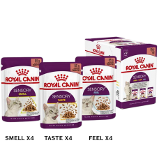 Royal Canin Pouch Sensory Gravy Carton (4 Feel/4 Smell/ 4 Taste) 85gx12