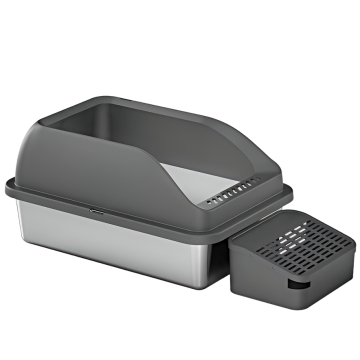 Rubeku Litter Box Stainless Steel Grey