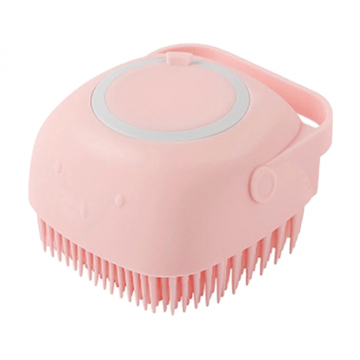Rubeku Pet Shower Brush Silicone Massage Scrubber Pink