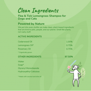 Kin+Kind Pet Shampoo Flea+Tick Lemongrass 354ml