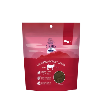 Straits Pets Cats Air Dried Meaty Jerky Beef 50g x4