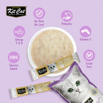 Kit Cat Purr Puree Tuna & Scallop 15g x 4pcs (3 Packs)
