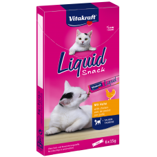 Vitakraft Liquid Snack Chicken & Taurine 15g x 6pcs, VK16424, cat Treats, Vitakraft, cat Food, catsmart, Food, Treats